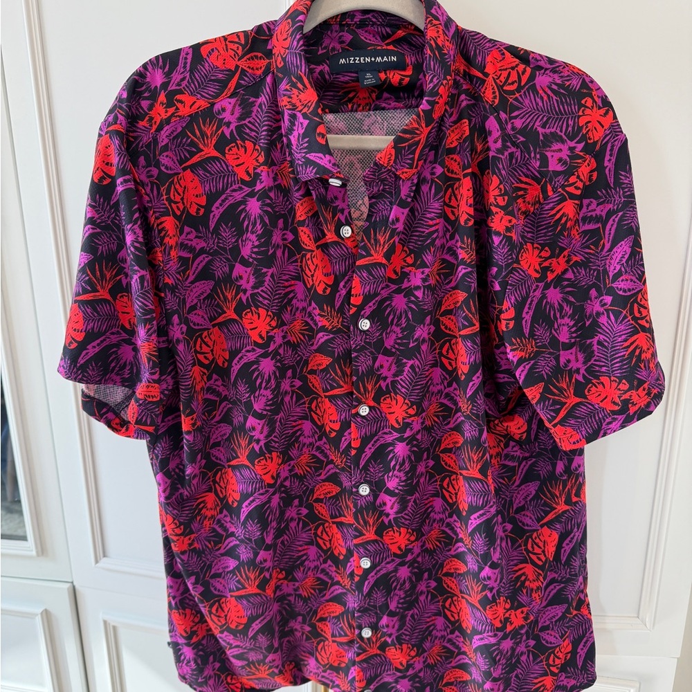 Mizzen+Main Tropical Purple and Red Men's Shirt